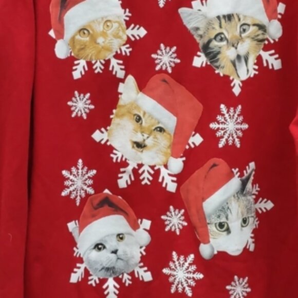 Christmas Cats in Hats Red Sweatshirt 5th Sun XL unisex - Picture 16 of 16